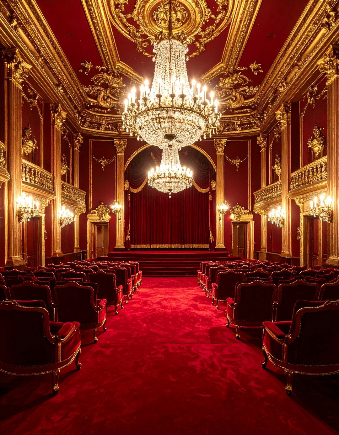 Wine Red Traditional Theater - 24 Home Theater Paint Colors