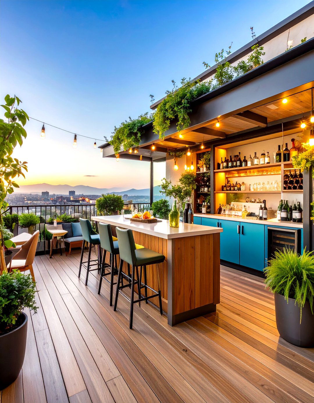 Wine Tasting Balcony with Bar Setup - 24 Second Story Balcony Ideas