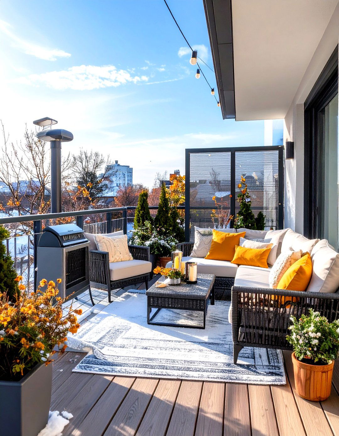 Winter Garden Balcony with Cold Weather Features - 24 Second Story Balcony Ideas