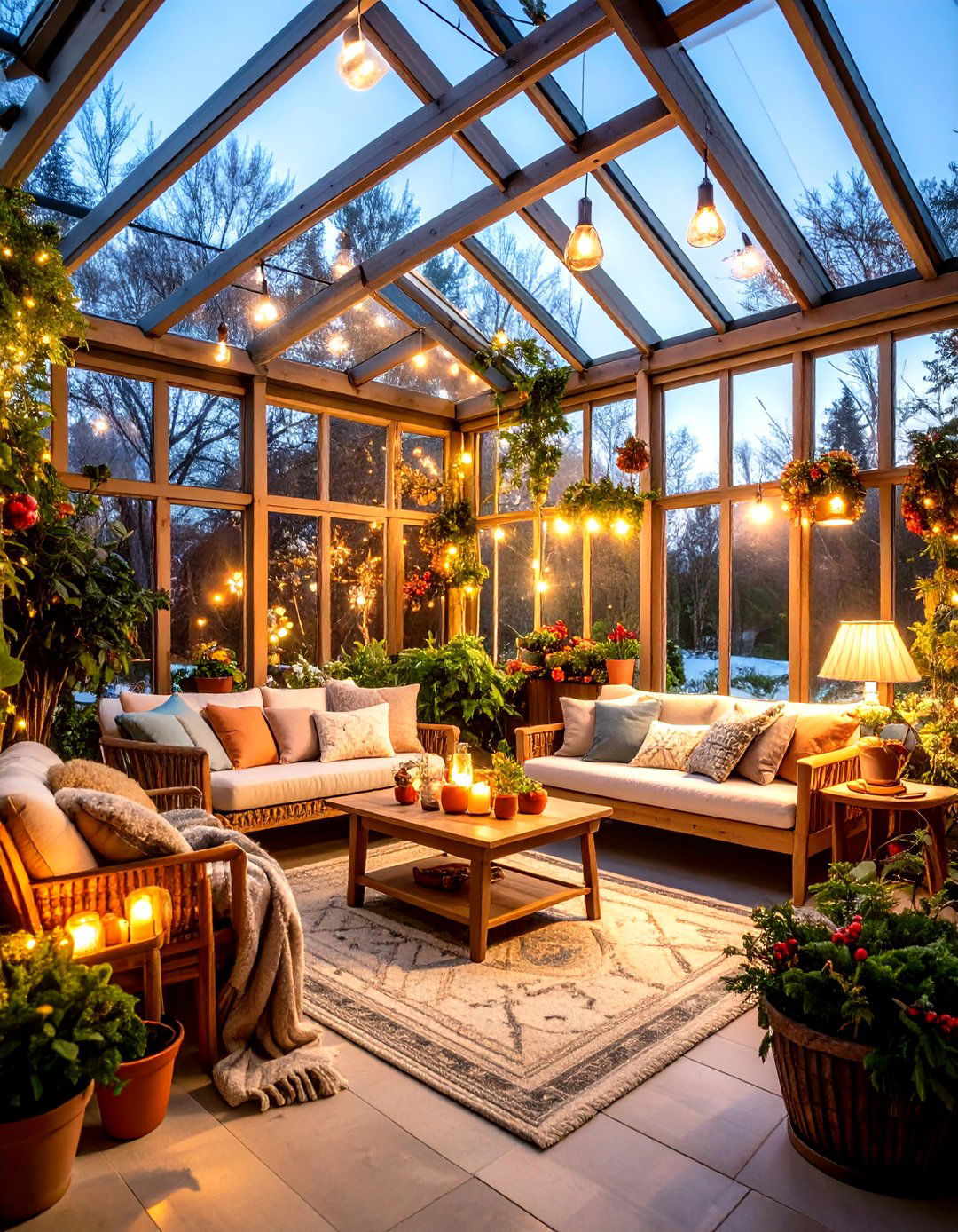 Winter Solace Greenhouse Retreat - 24 Greenhouse Decor Ideas