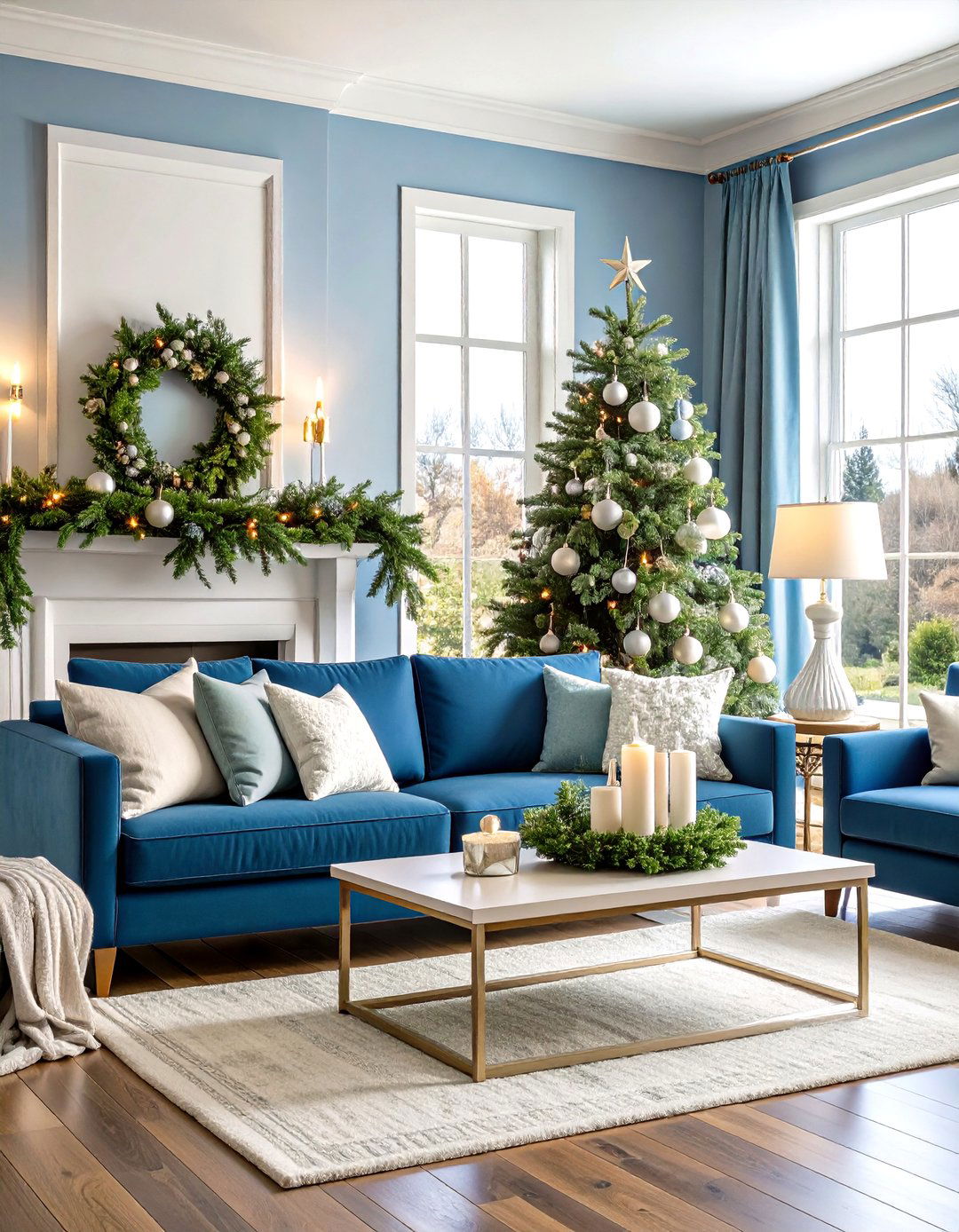 Winter Solstice Evergreen Garland - 24 Mantel Garland Ideas