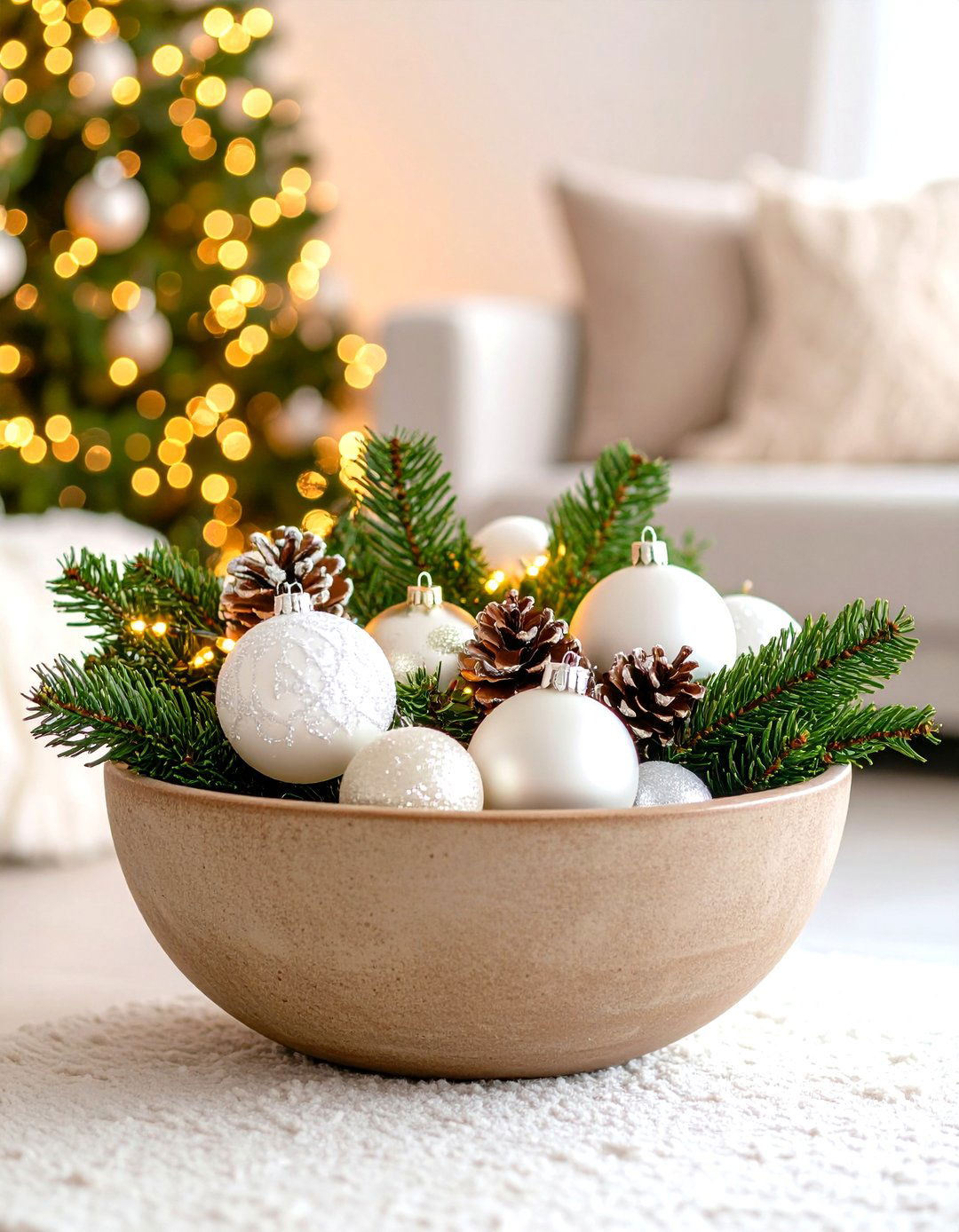 Winter Wonderland Evergreen Scene - 24 Dough Bowl Decor Ideas