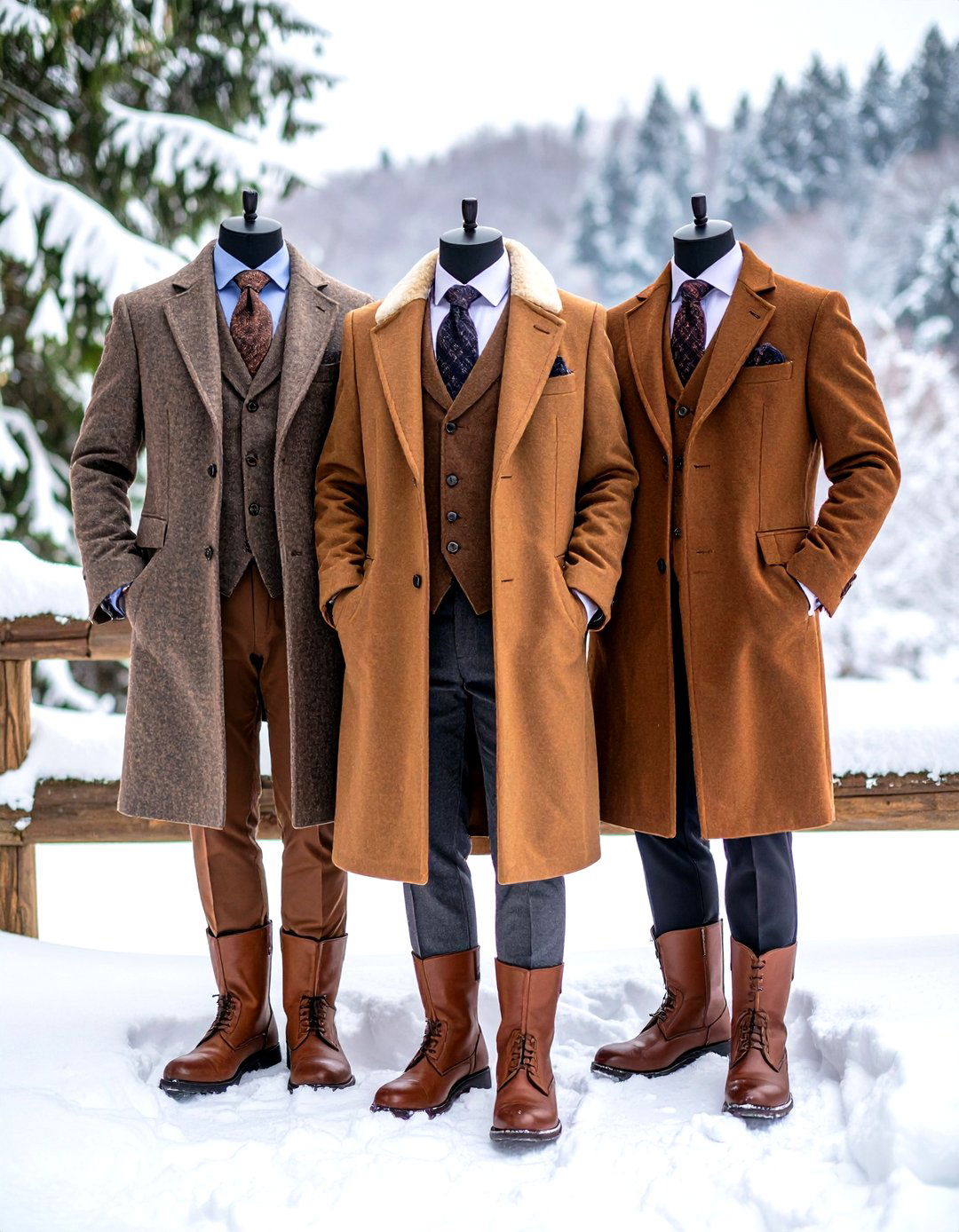 Winter Wool Three Piece Ensemble - 24 Men's Wedding Outfit Ideas
