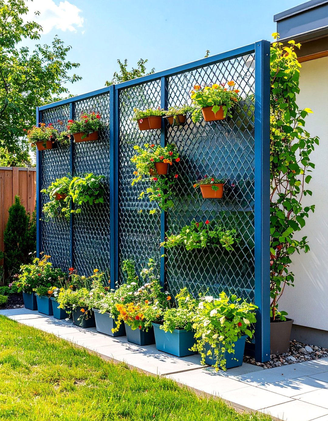 Wire Mesh Living Screen - 24 Vertical Garden Ideas