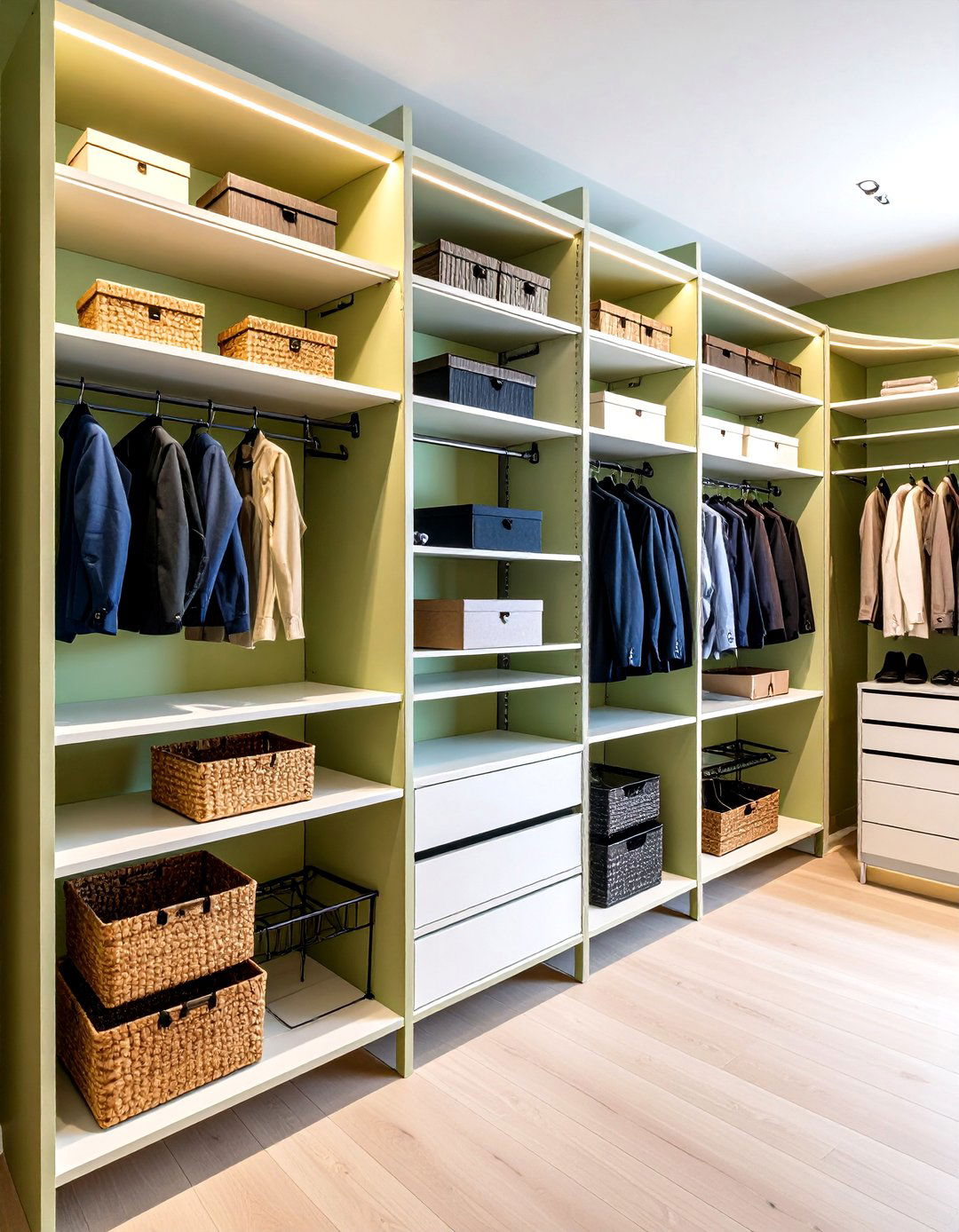 Wire Shelving and Rod Combinations - 24 Sloped Ceiling Closet Ideas