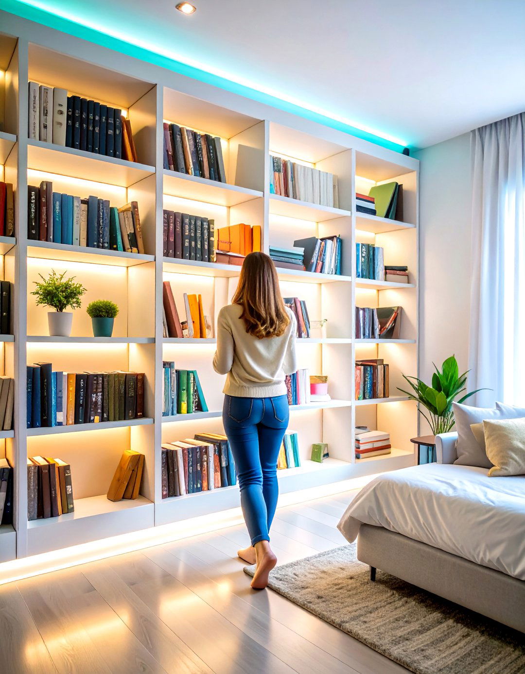 Wireless Motion Sensor Bookshelf Lighting - 24 Bookshelf Lighting Ideas