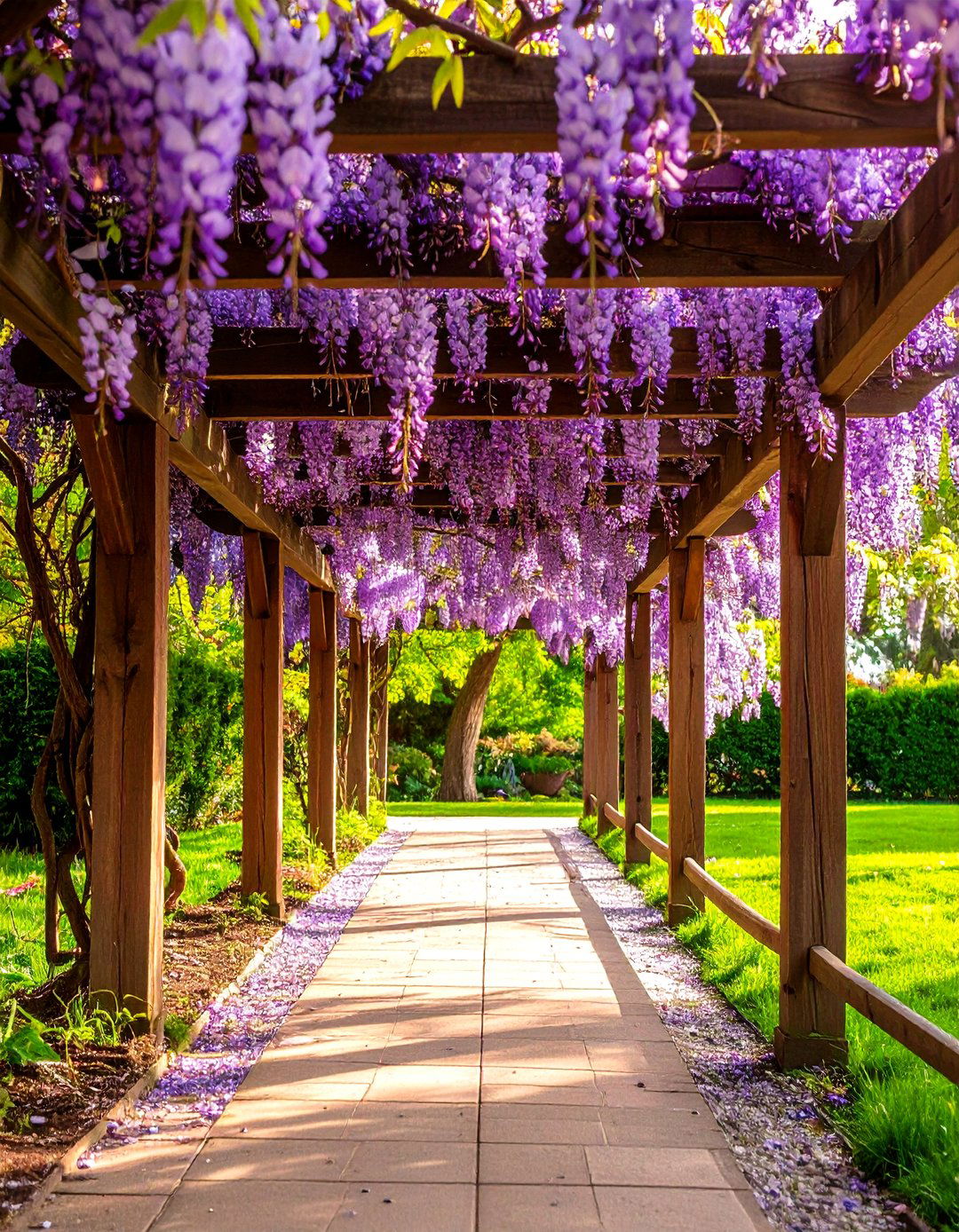 Wisteria Covered Pergola Design - 24 Pergola Shade Ideas