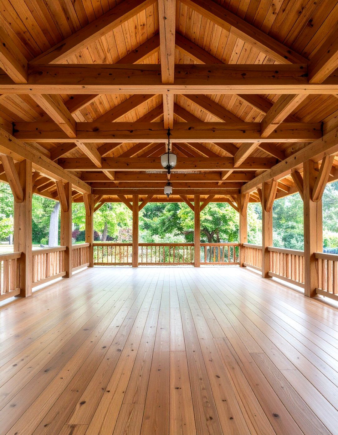 Wood Beam Grid Ceiling System - 24 Porch Ceiling Ideas