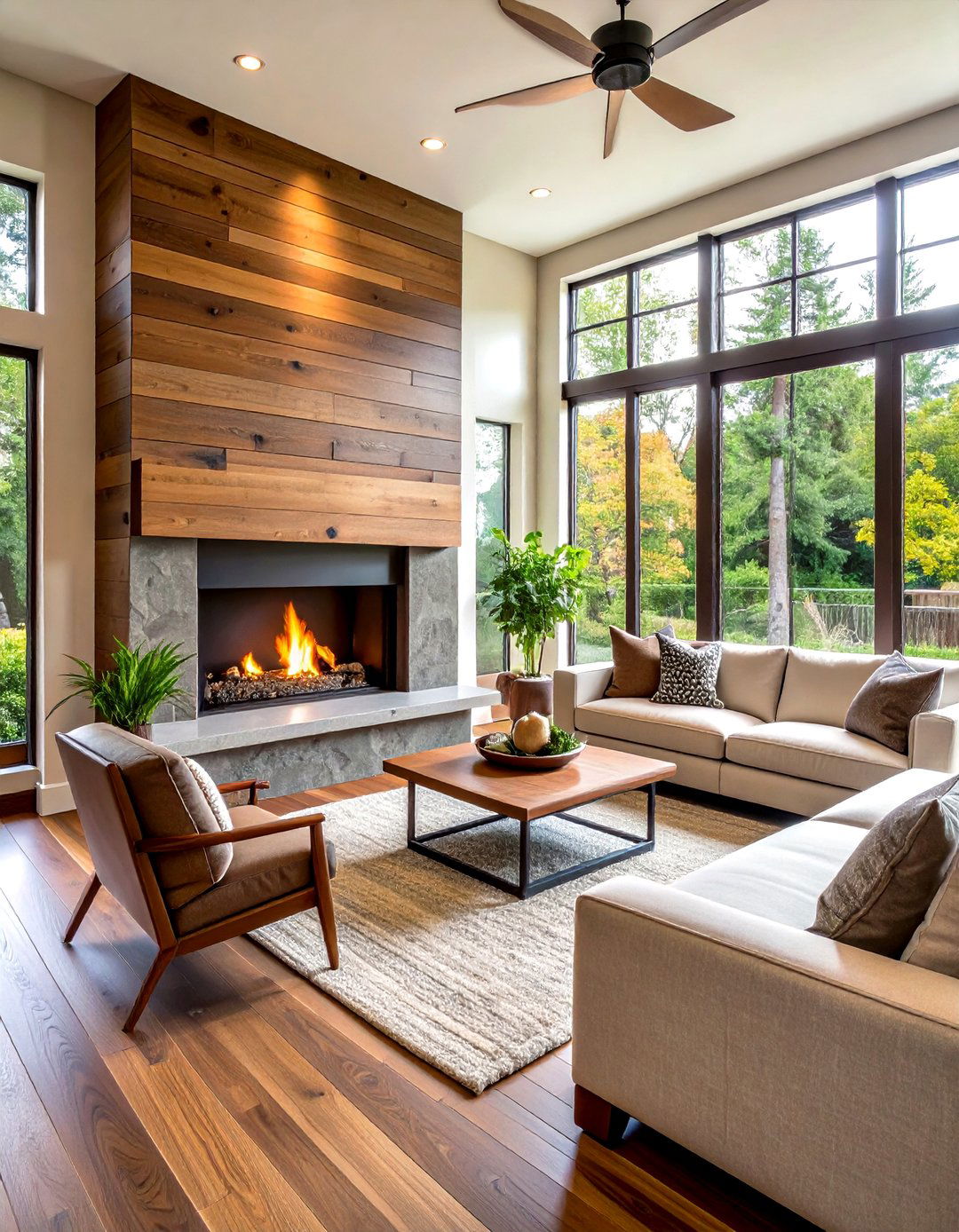 Wood Cladding Linear Fireplace Surrounds - 24 linear fireplace ideas