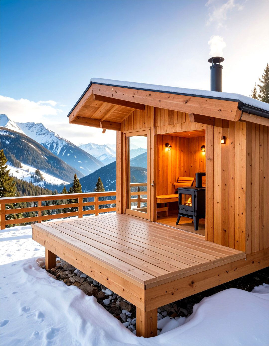 Wood Fired Outdoor Sauna with Scenic Views - 24 Outdoor Sauna Ideas