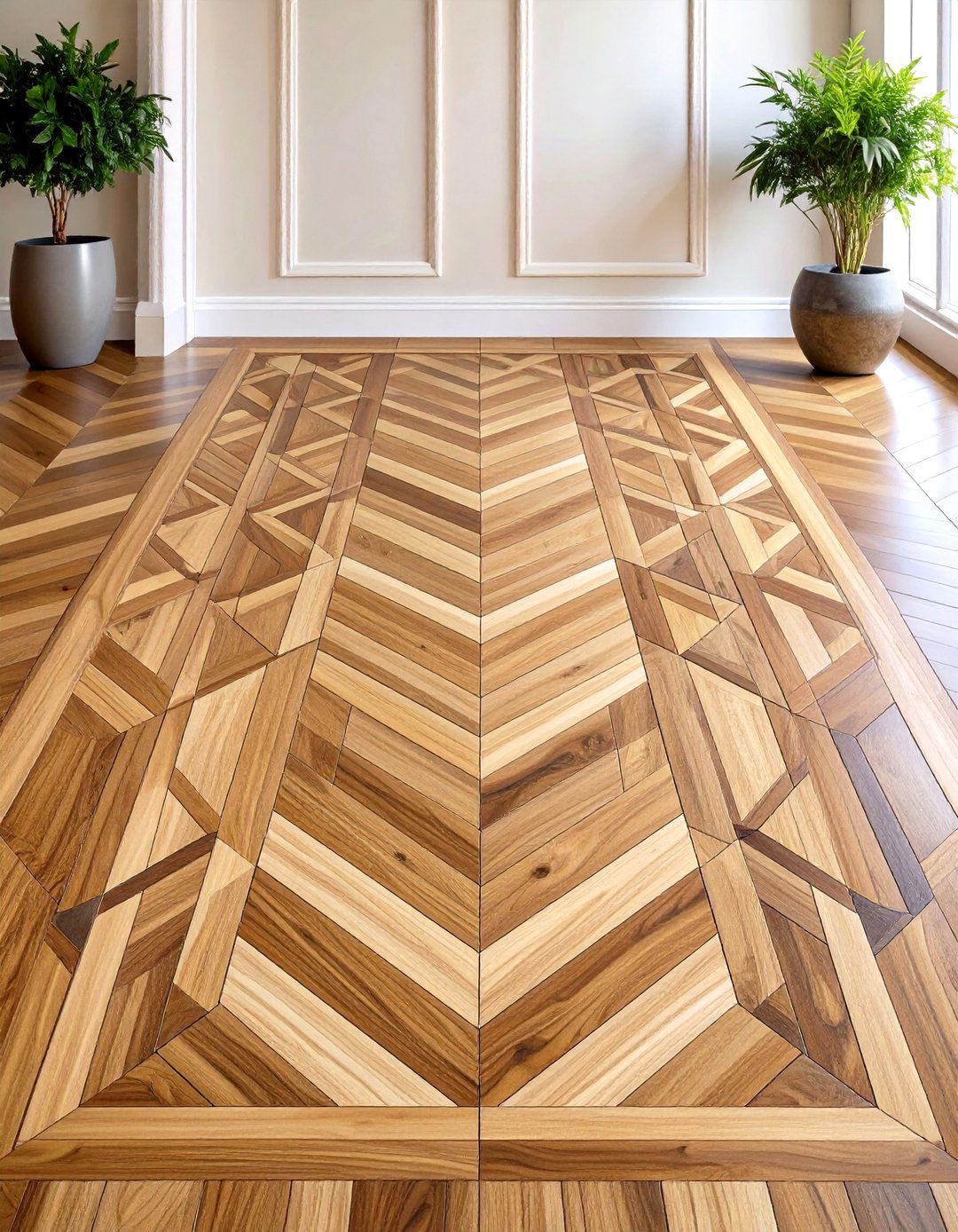 Wood Inlay Living Room Borders - 24 Floor Transition Ideas