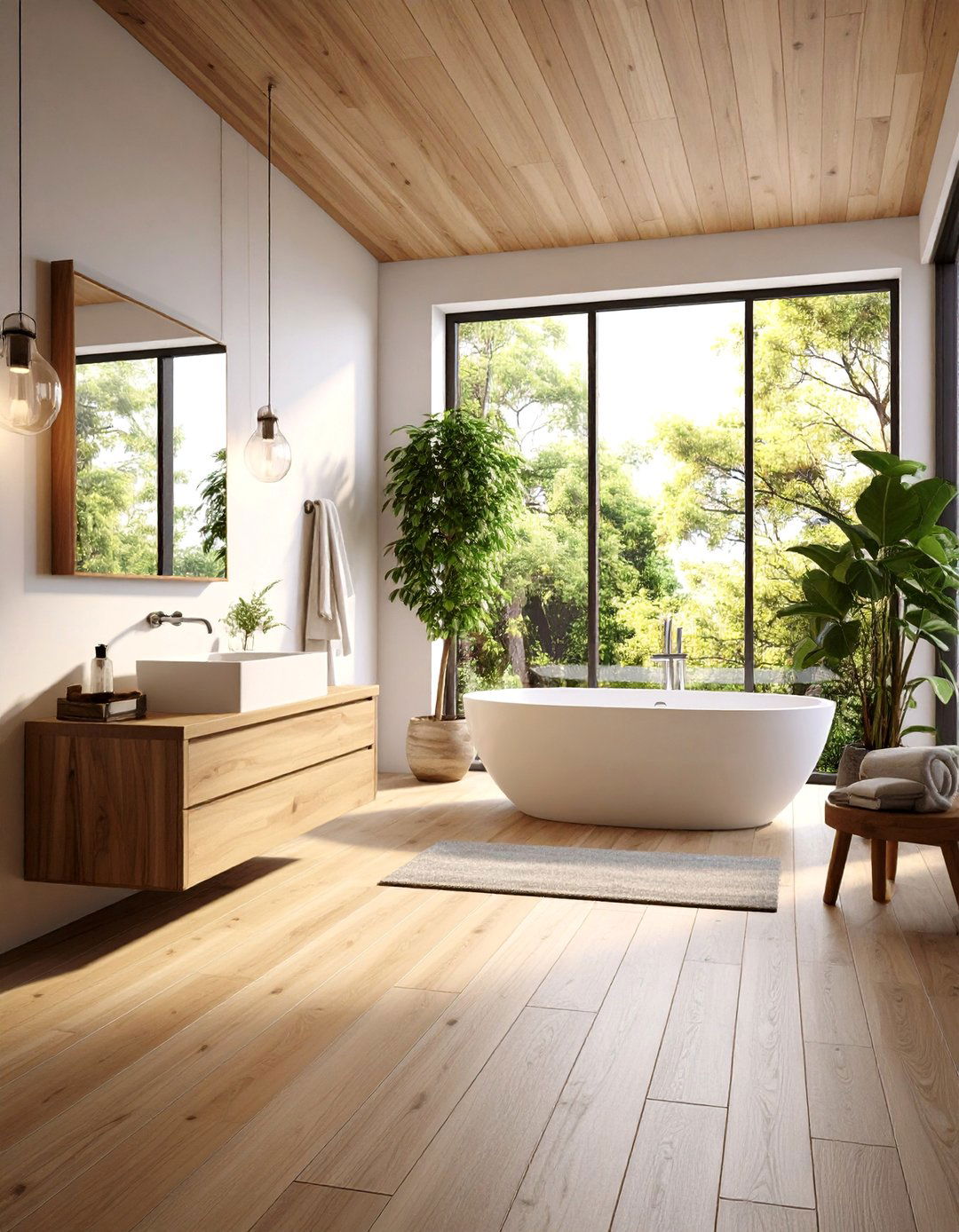 Wood Look Ceramic Tiles - 24 Bathroom Flooring Ideas