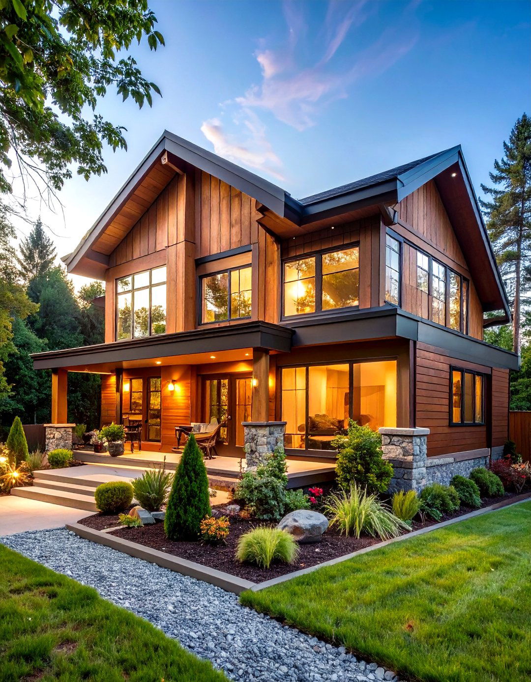 Wood Look Natural Exterior Theme - 24 Exterior House Colors & Inspiration