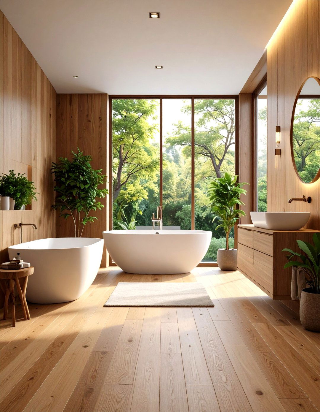 Wood Look Porcelain Planks - 24 Small Bathroom Flooring Ideas