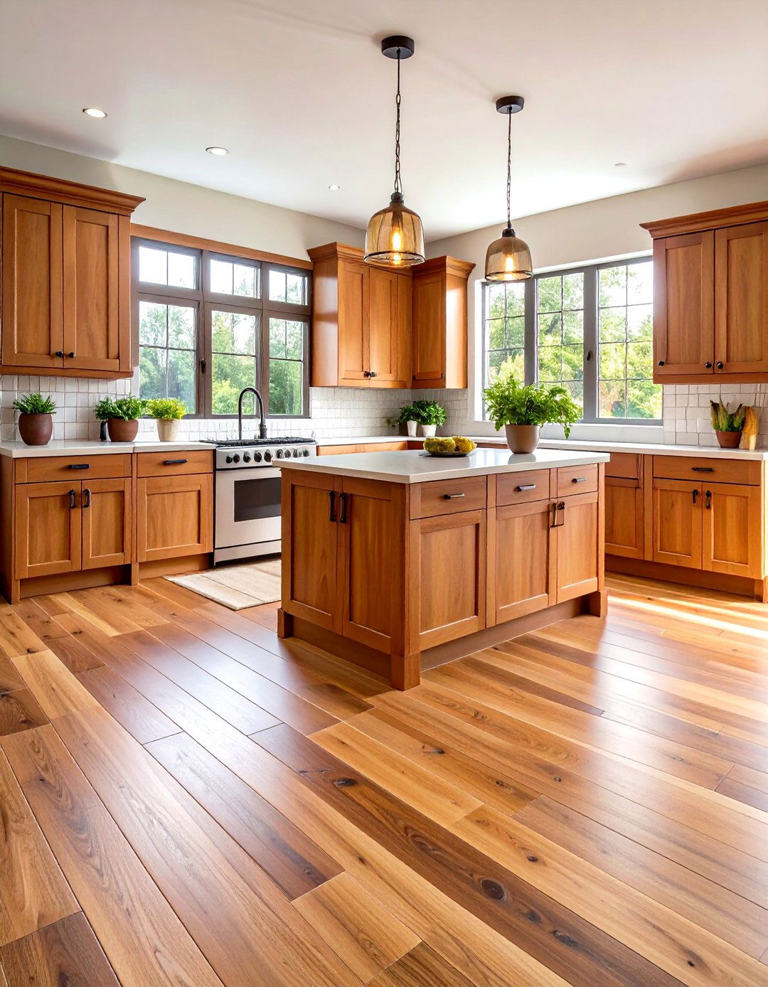 Wood Look Tile Kitchen Floor with Warm Appeal - 24 Kitchen Floor Tile Ideas
