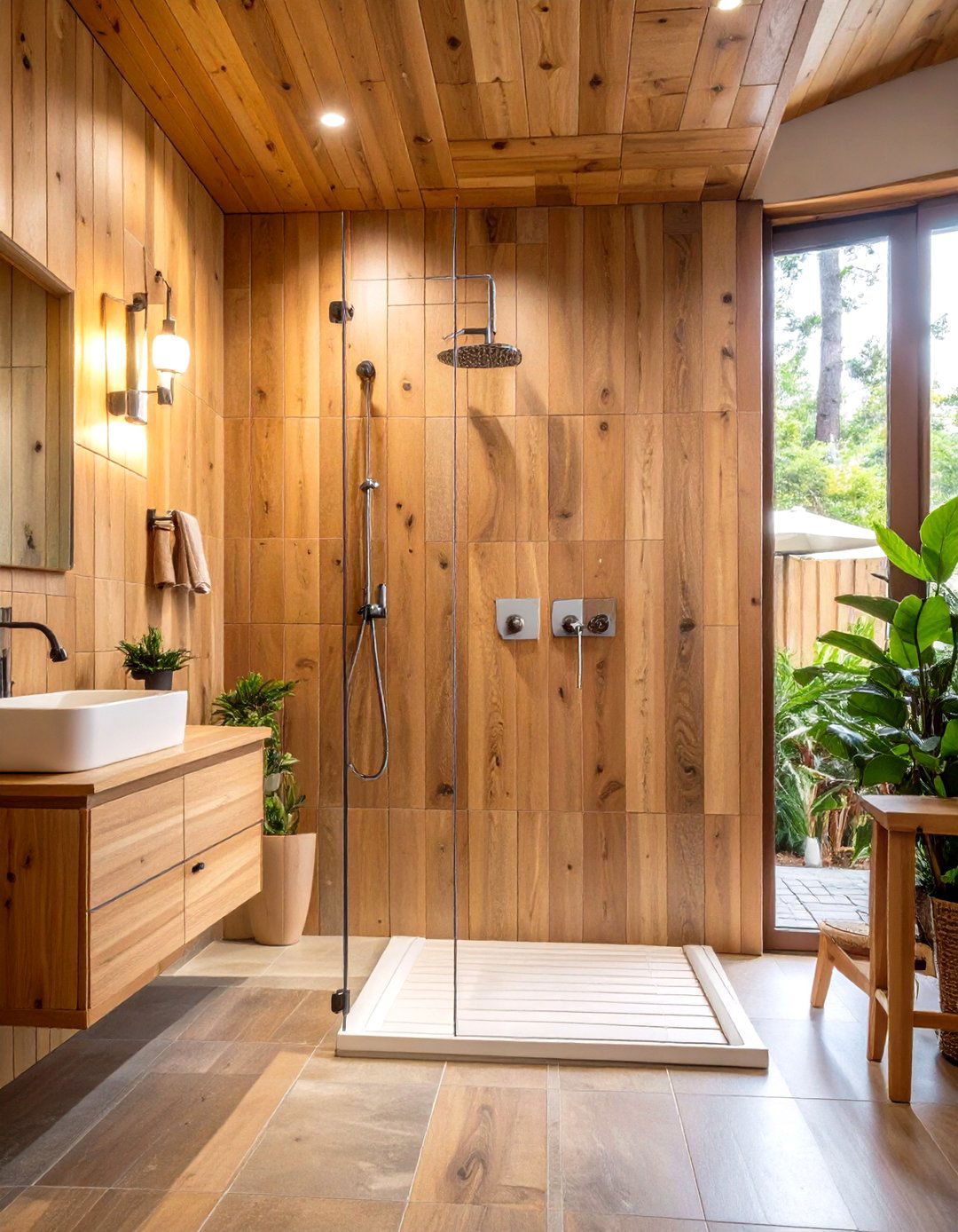 Wood Look Tile Surfaces - 24 Shower Wall Ideas