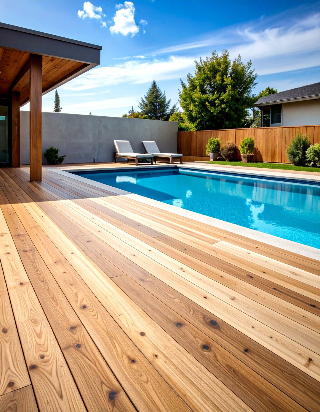 Wood Plank Stamped Concrete - 24 Stamped Concrete Pool Deck Ideas