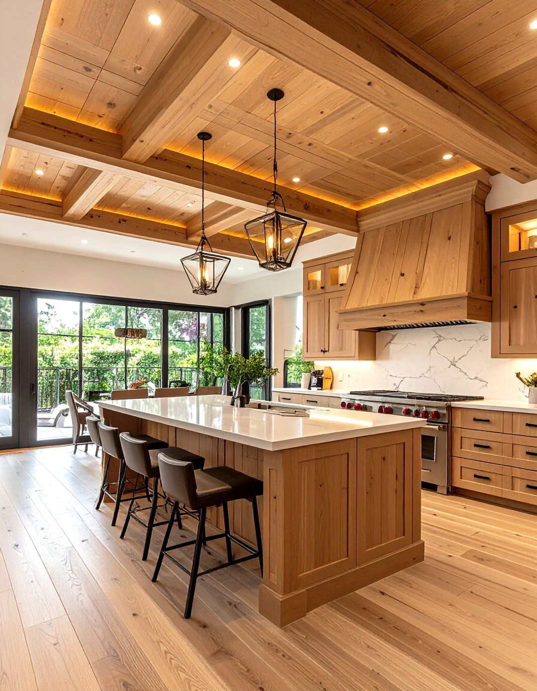 Wood Plank Tray Kitchen Ceiling - 24 Wood Ceiling Kitchen Ideas