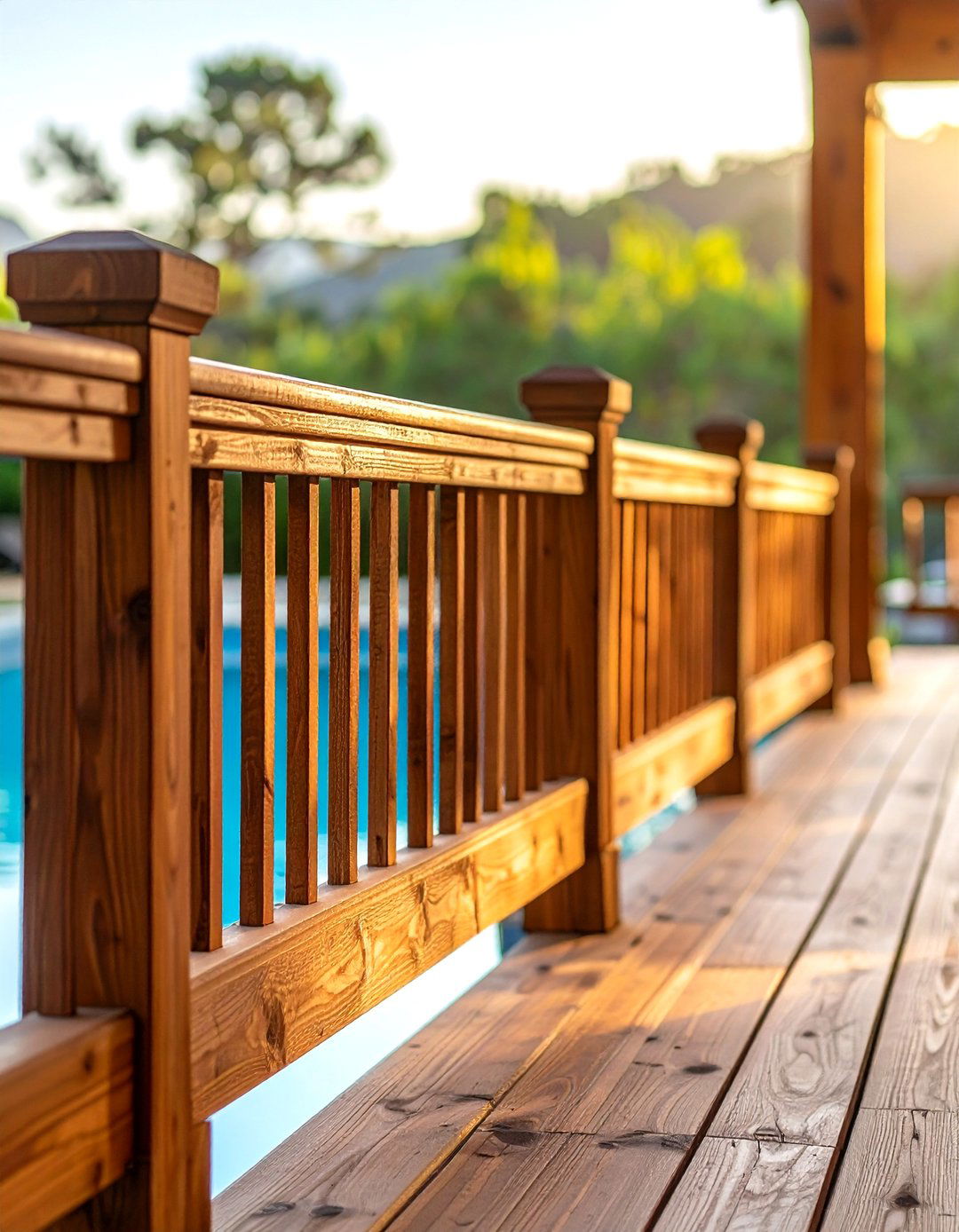 Wood Slat Pool Deck Railings - 24 Pool Deck Railing Ideas