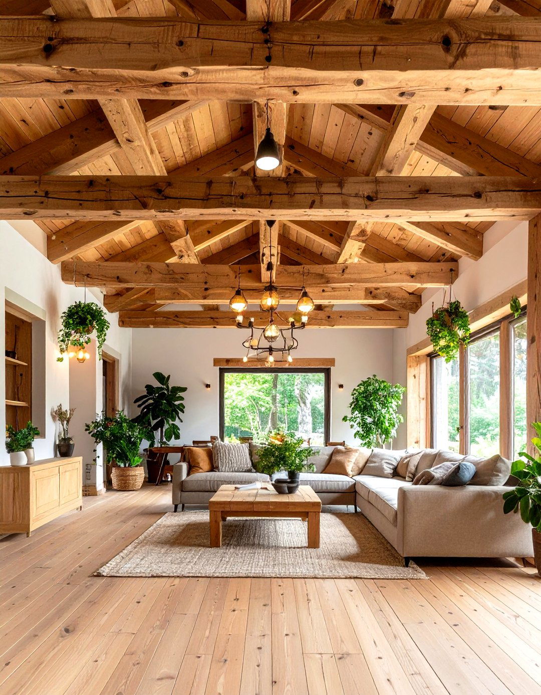 Wooden Beam Ceiling Feature - 24 Bohemian Desert Decor Ideas