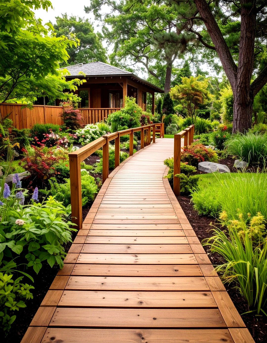 Wooden Boardwalk Style Path - 24 Farmhouse Walkway Ideas