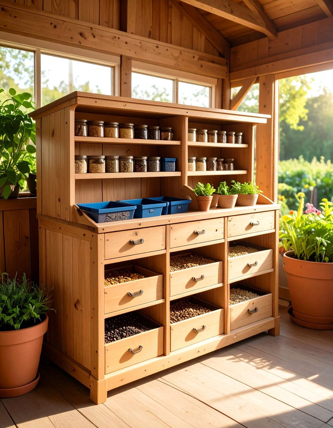 Wooden Seed Storage Chest - 24 Seed Storage Ideas