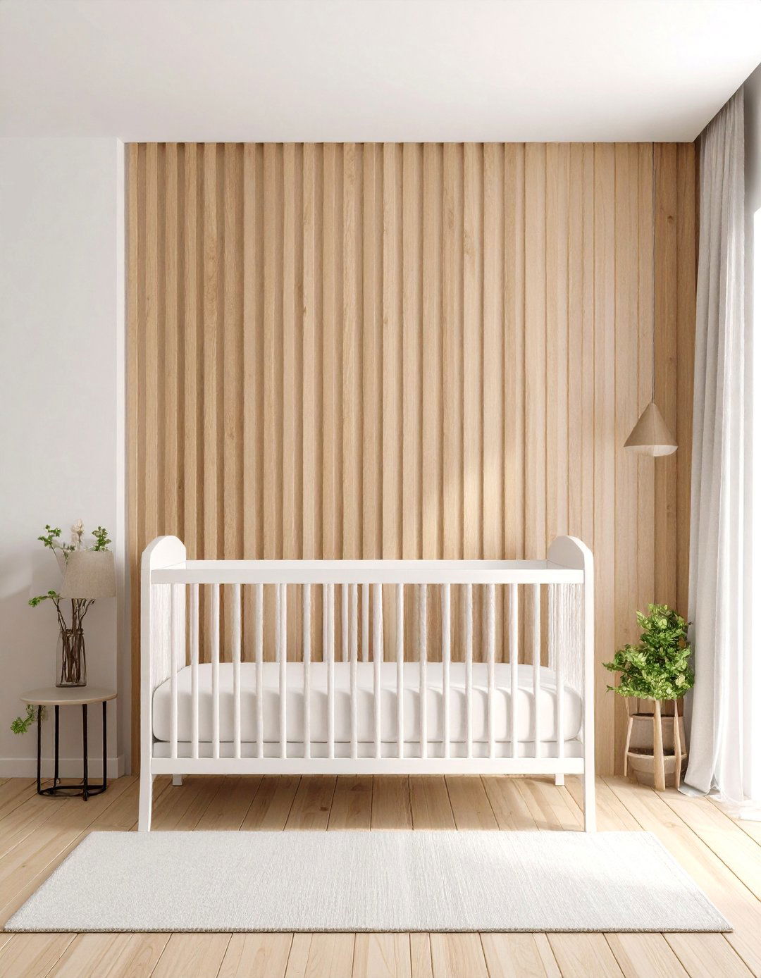 Wooden Slat Feature Wall - 24 Nursery Accent Wall Ideas