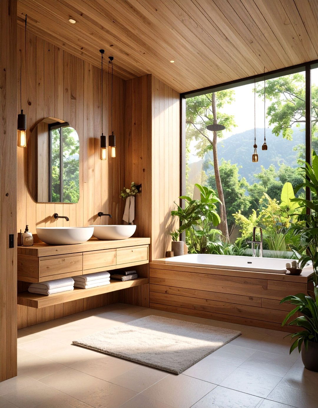 Wooden Spa Inspired Bathroom Retreats - 24 Wooden Interior Design Ideas