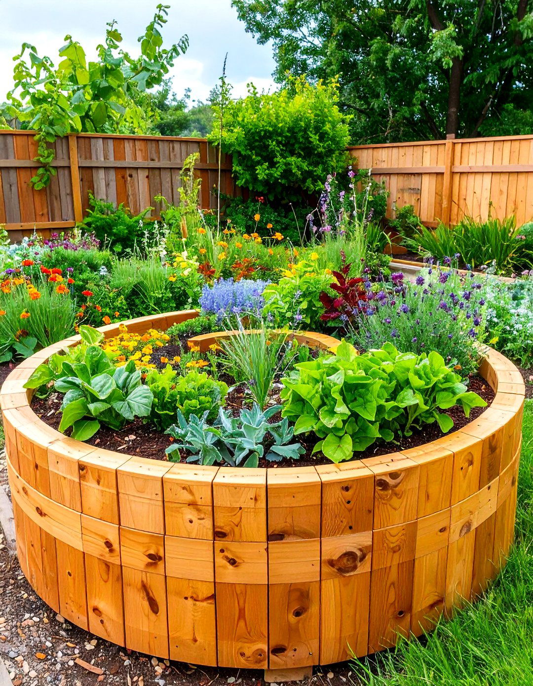 Wooden Spiral Planters - 24 Spiral Garden Design Ideas