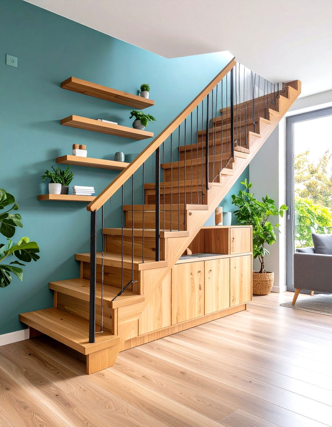 Wooden Staircase Storage Integration - 24 Wooden Staircase Ideas