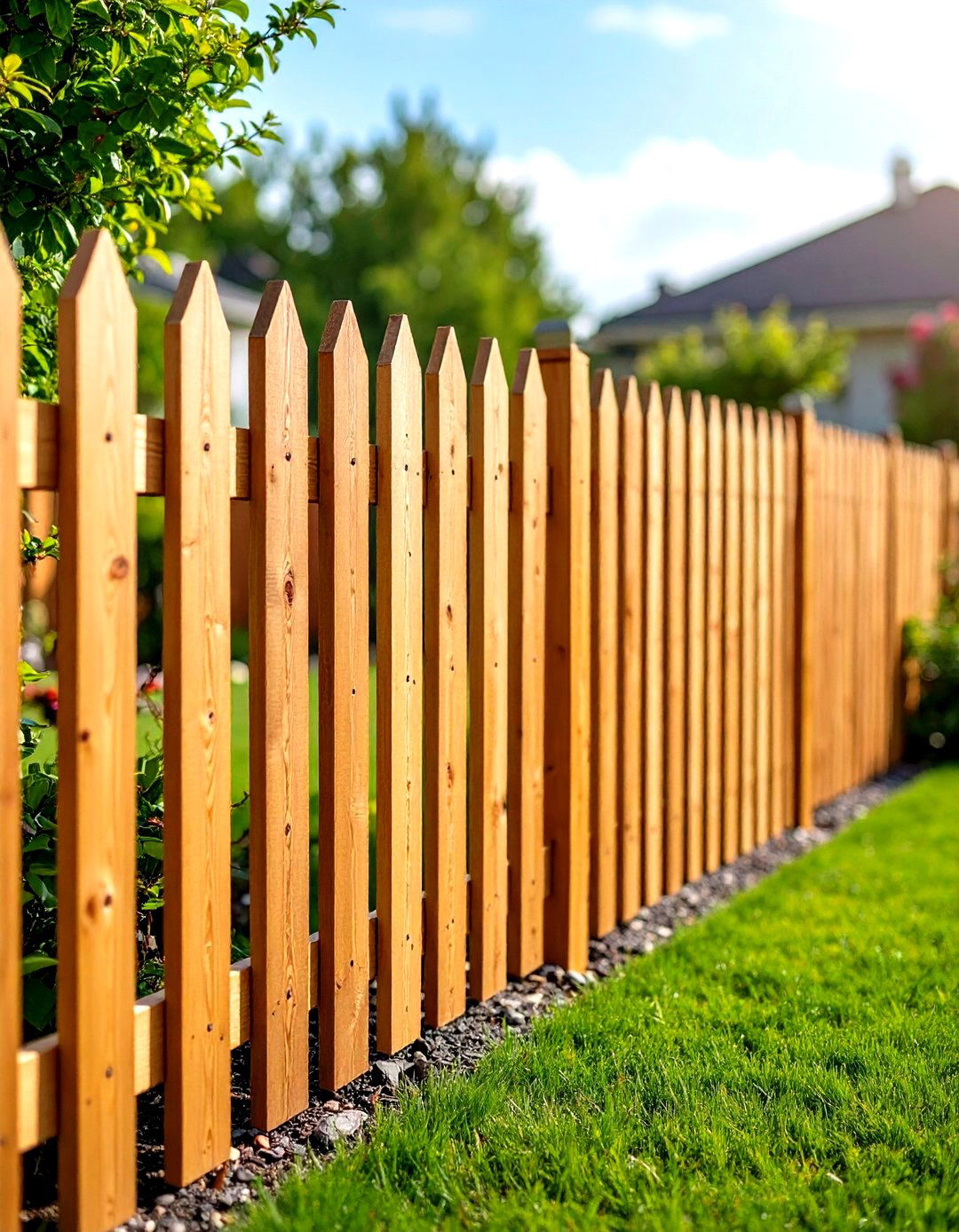 Wooden Stockade Fence with Reinforced Bottom - 24 Dog Fence Ideas
