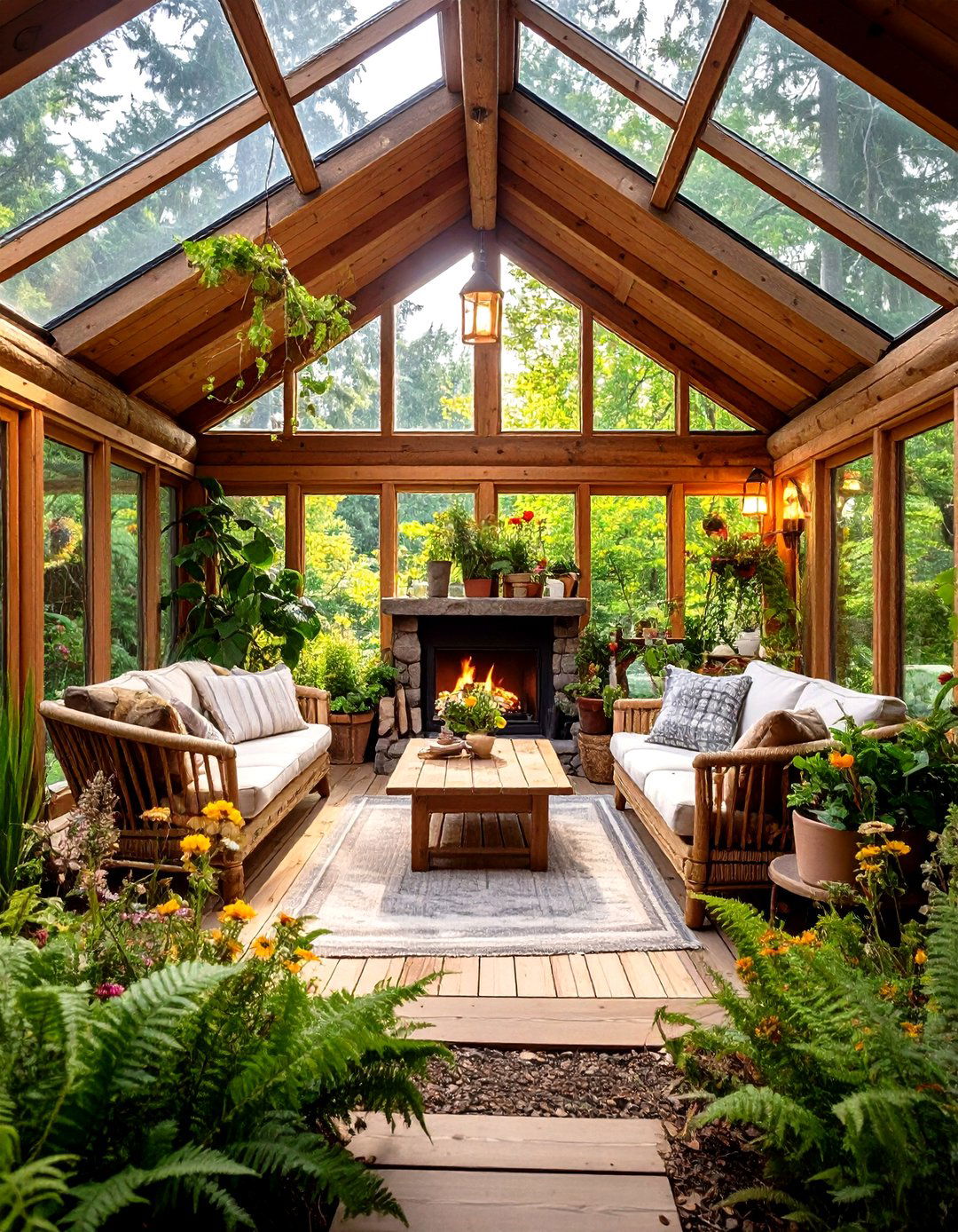 Woodland Cabin Greenhouse Retreat - 24 Greenhouse Room Ideas