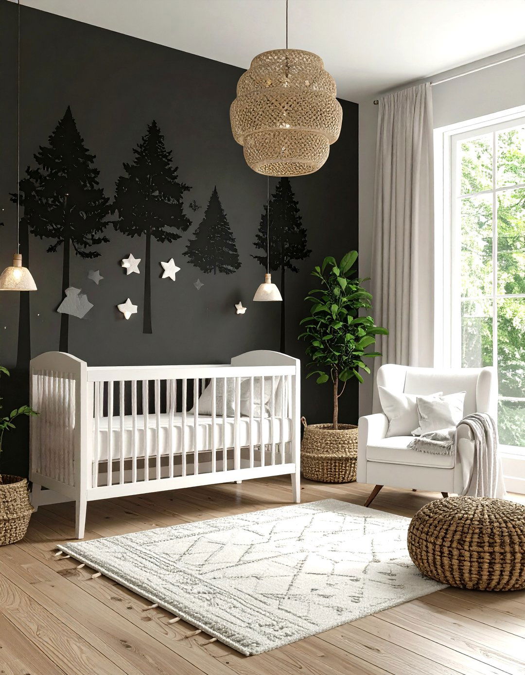 Woodland Forest Black White Nursery - 24 Black and White Nursery Ideas
