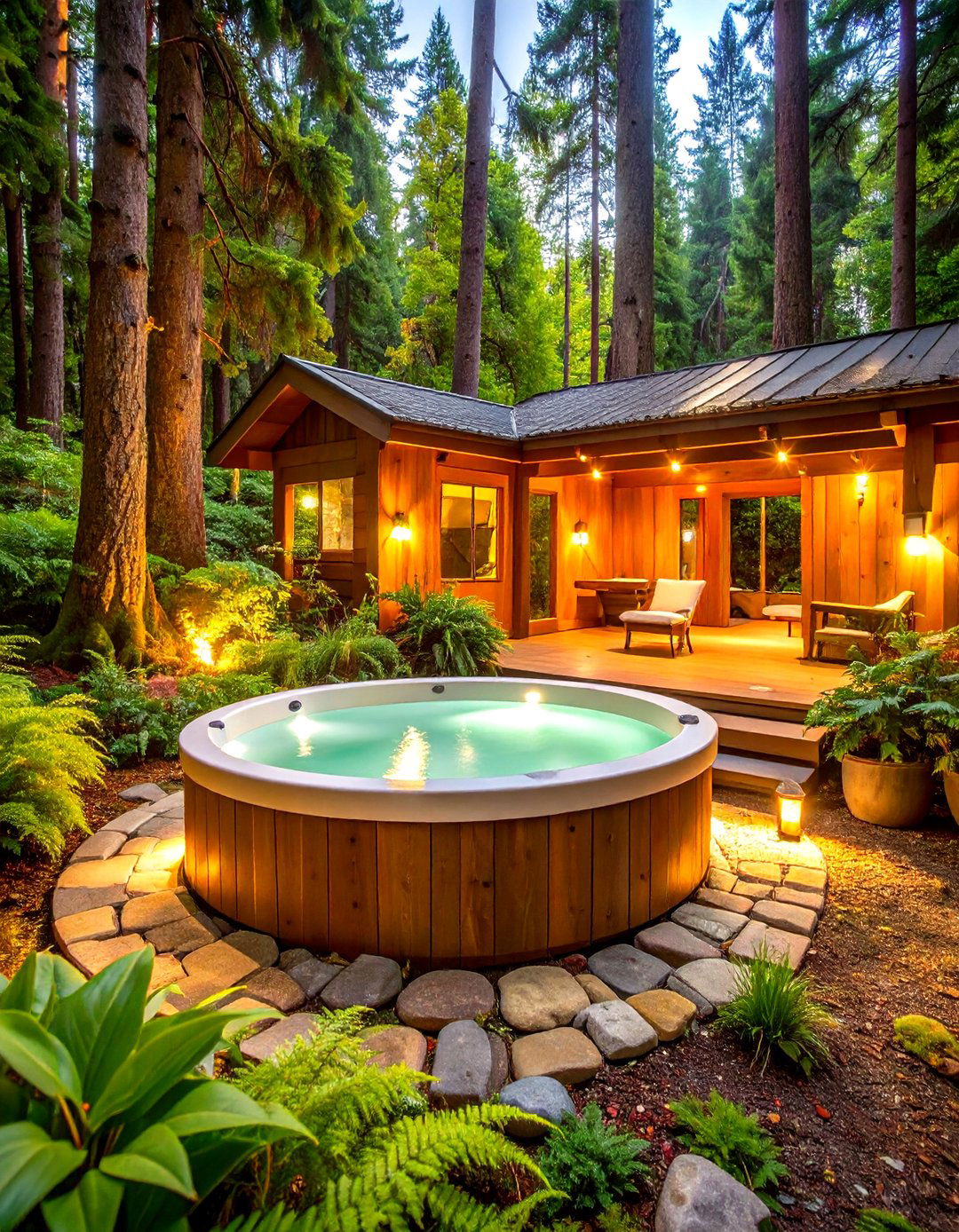 Woodland Forest Hot Tub Hideaway - 24 Hot Tub Landscaping Ideas