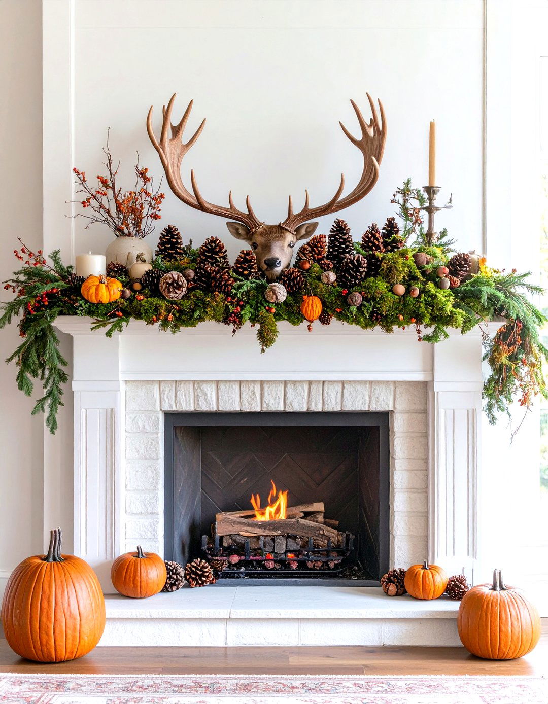 Woodland Forest Natural Environment Theme - 24 Fall Mantel Decor Ideas