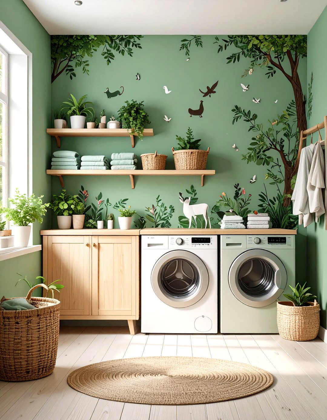 Woodland Forest Scenes - 24 Laundry Room Wallpaper Ideas
