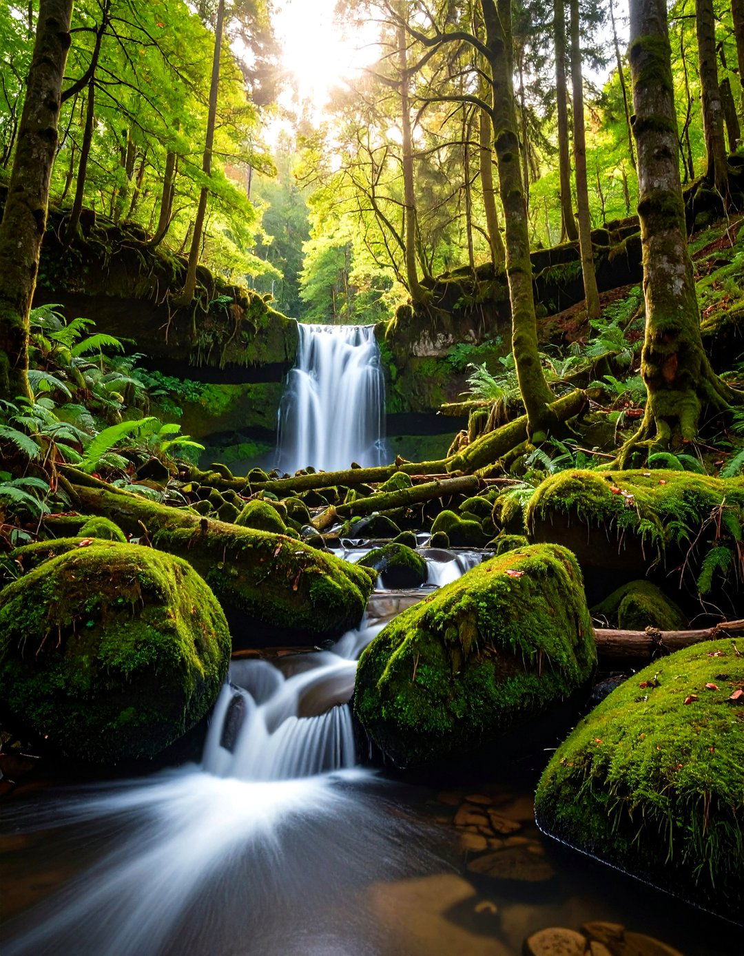 Woodland Forest Stream Waterfall - 24 Pondless Waterfall Design Ideas