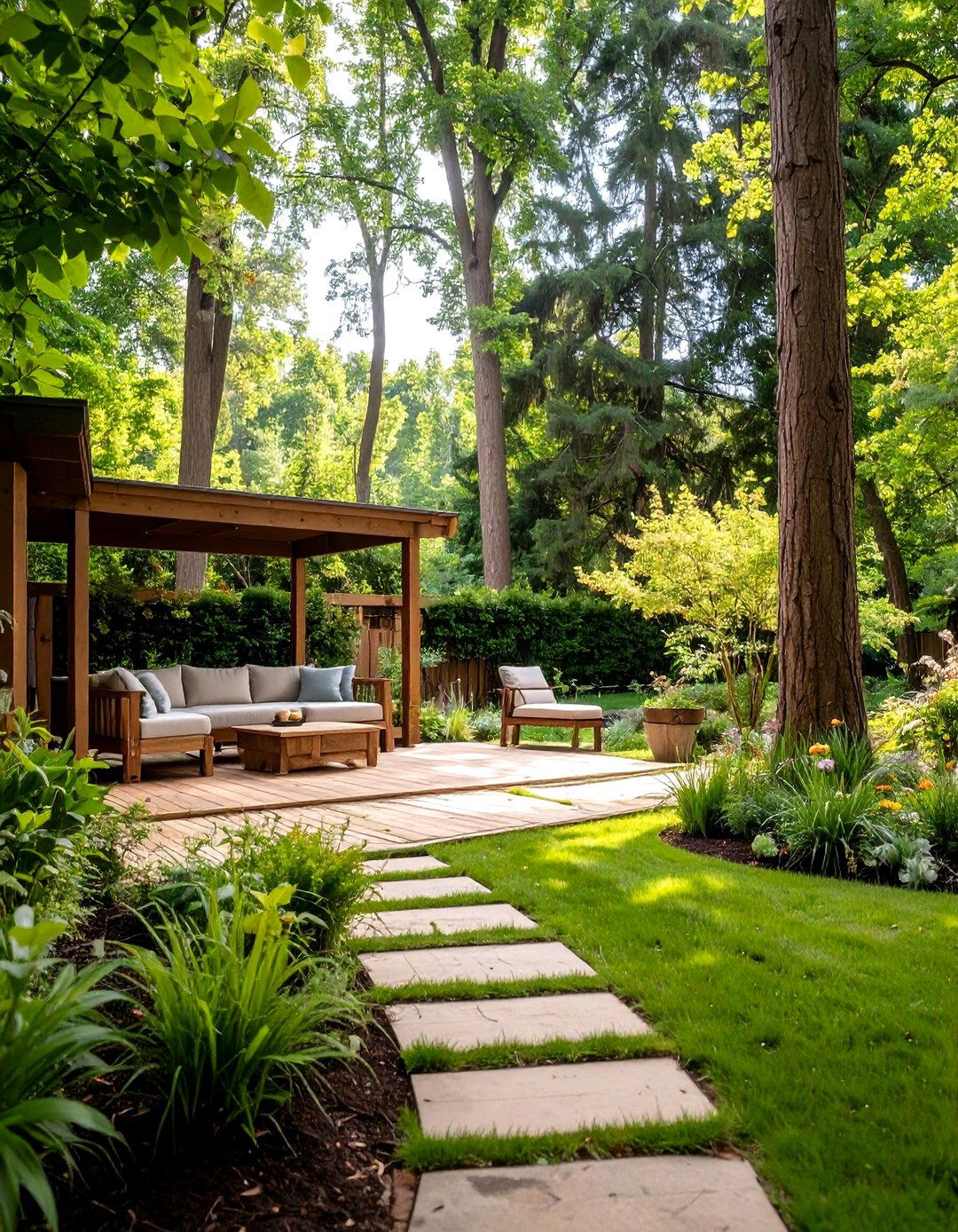 Woodland Natural Landscape - 24 Large Backyard Landscaping Ideas