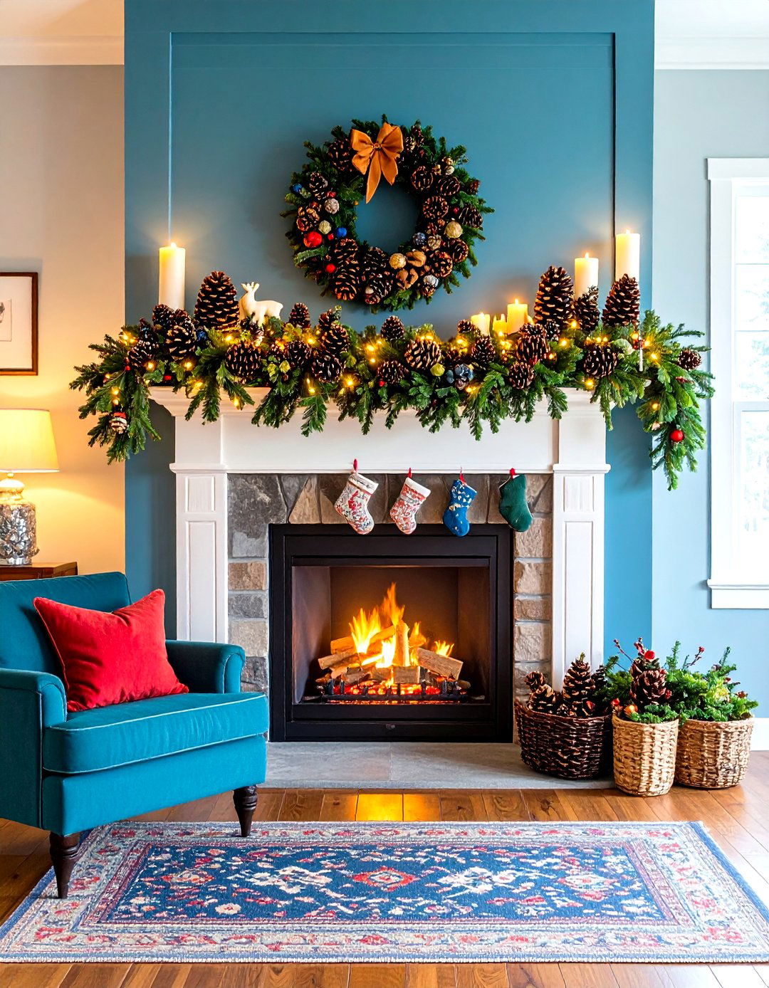 Woodland Pine Cone Garland - 24 Mantel Garland Ideas