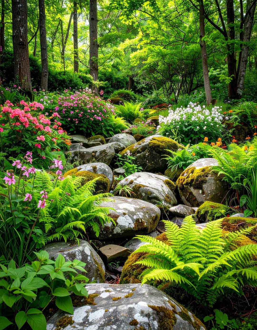 Woodland Stone Garden Shade - 24 Stone Garden Ideas