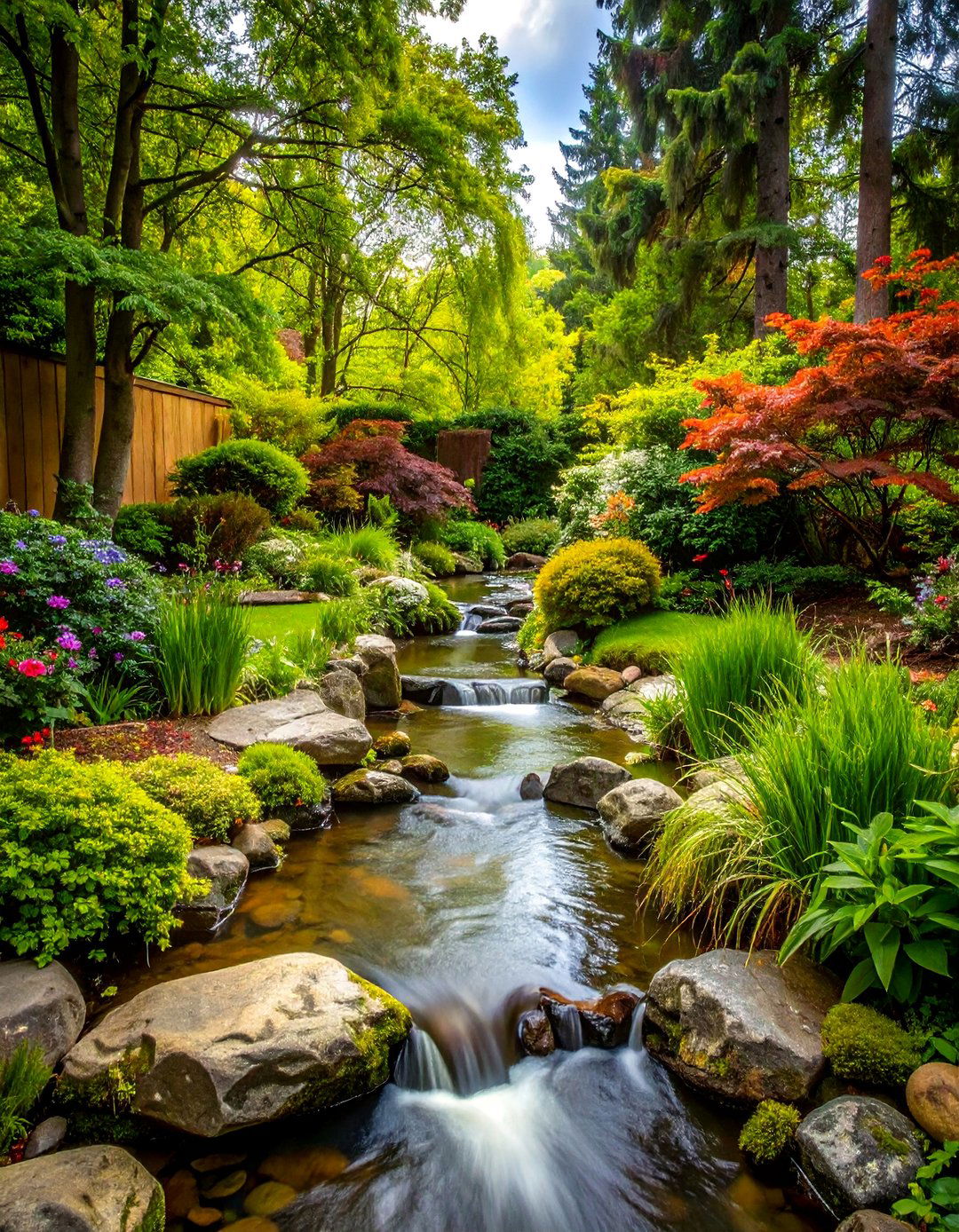 Woodland Stream Pond Connection - 24 Backyard Pond Ideas