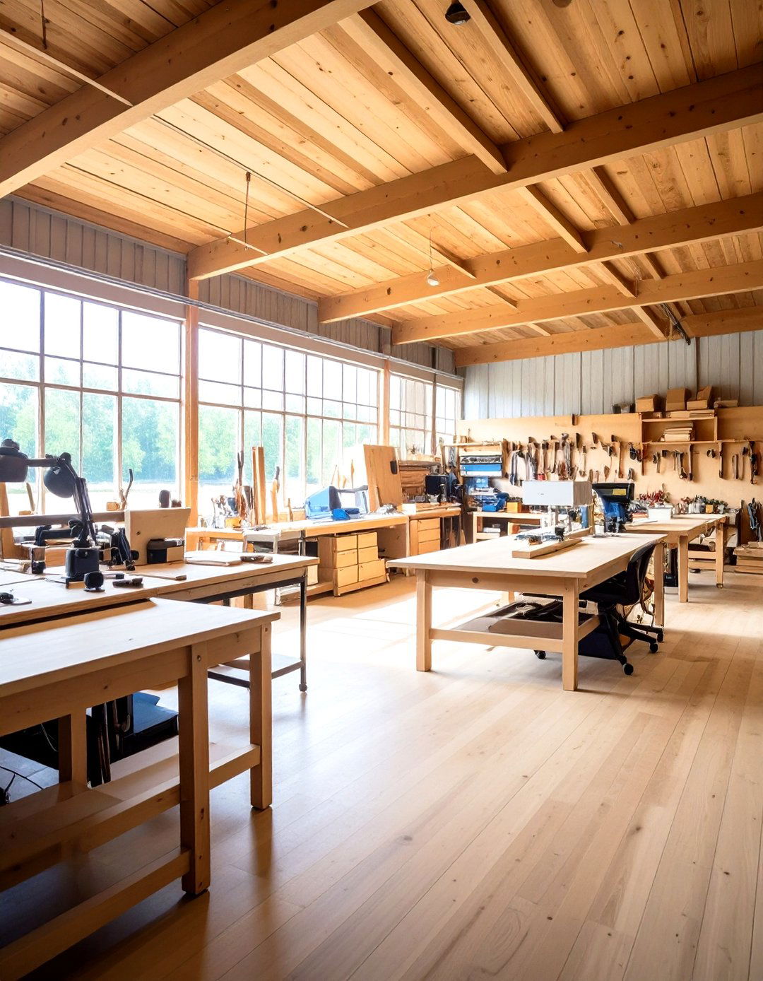 Woodworking Pole Barn Workshop - 24 Pole Barn Interior Ideas