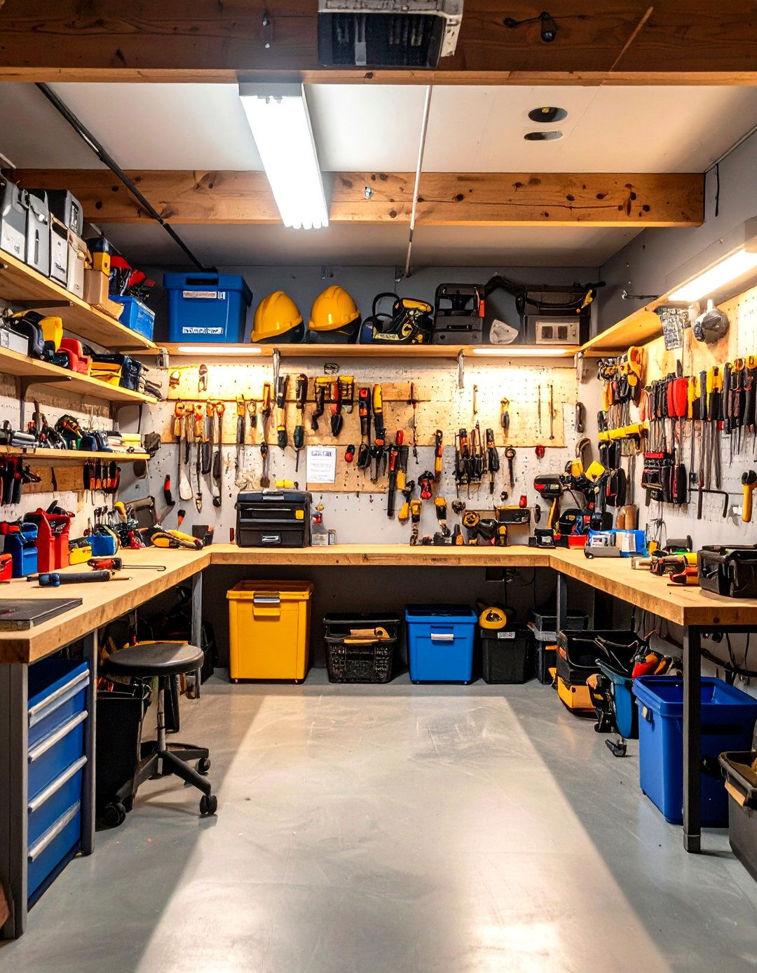 Workshop Basement with Tool Organization - 24 Basement Ideas