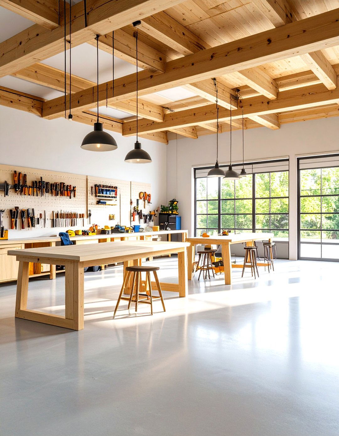 Workshop with Tool Organization Systems - 24 Rustic Barndominium Interior Design Ideas