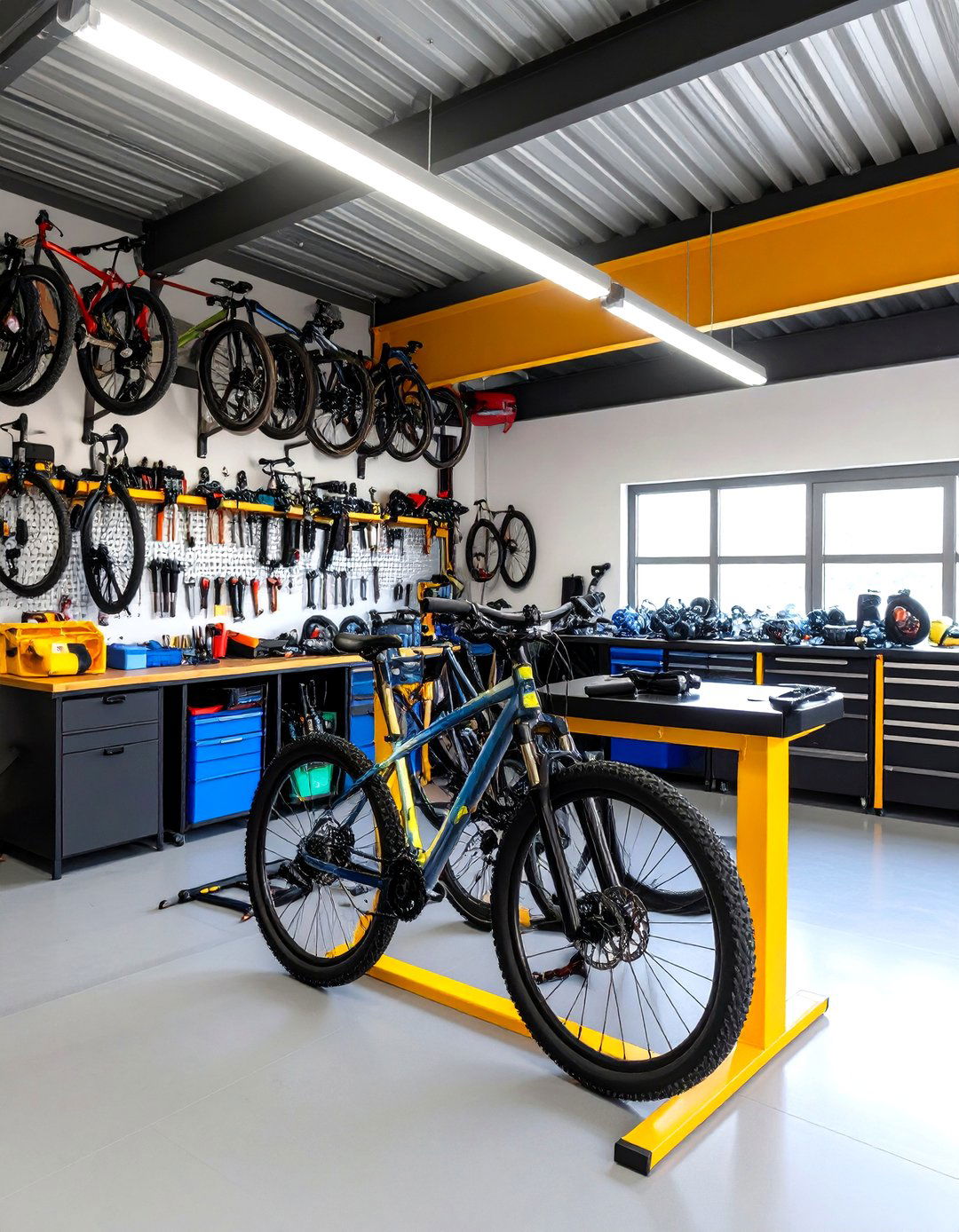 Workstation Integrated Storage - 24 Garage Bike Storage Ideas