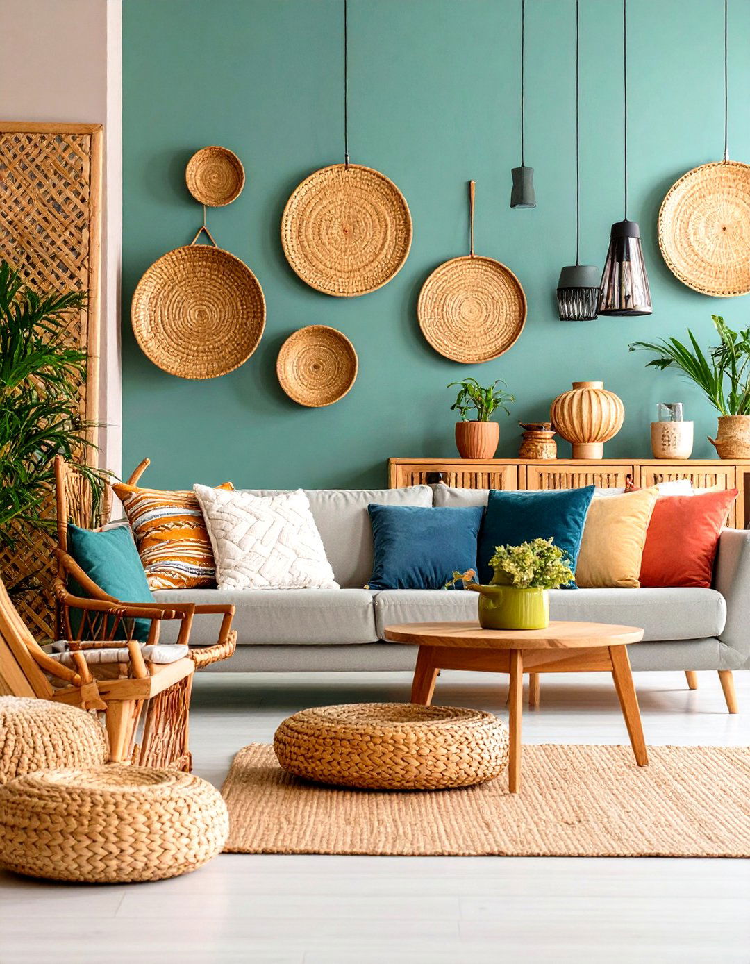 Woven Basket Collection Living Room - 24 Southwestern Living Room Ideas