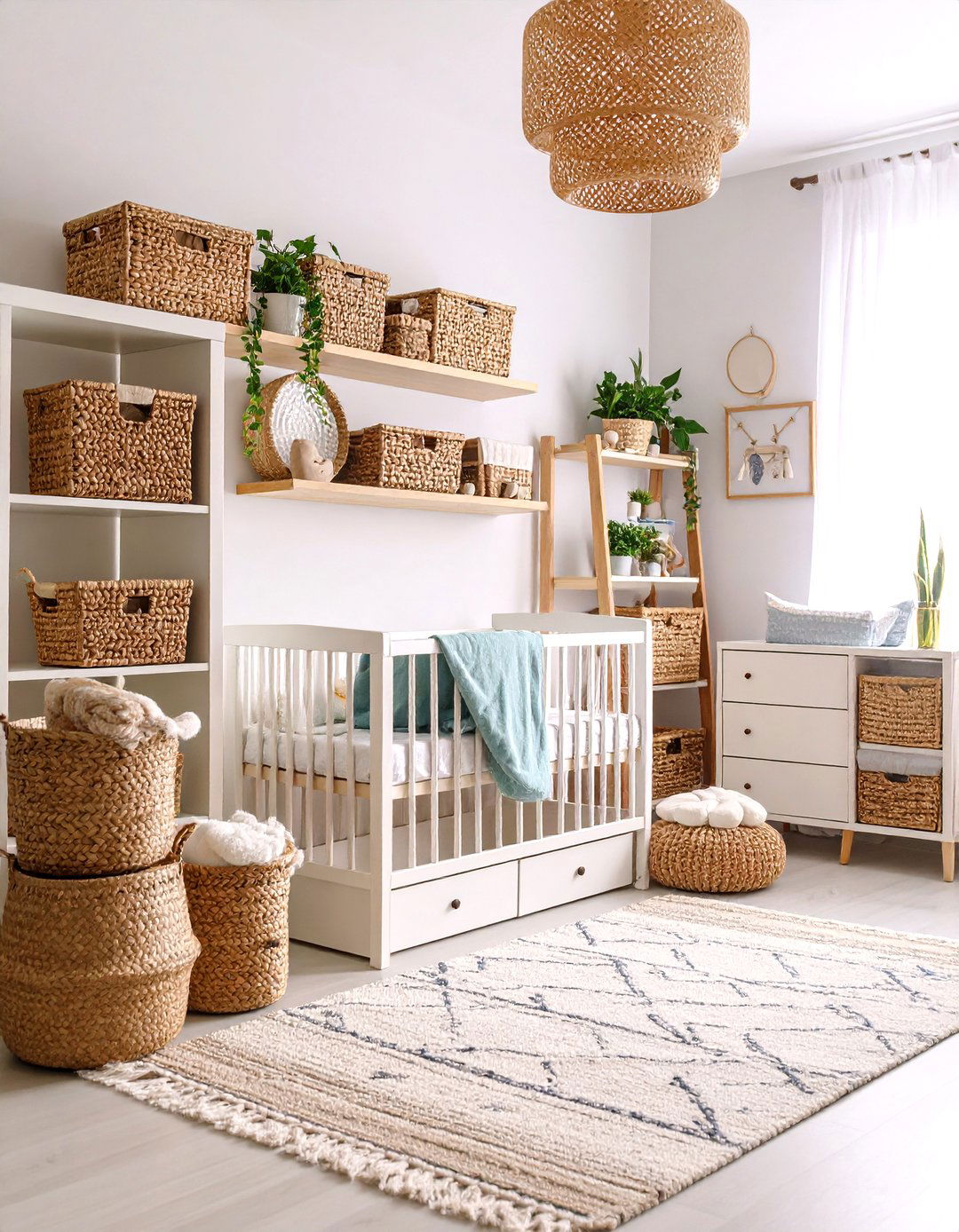 Woven Basket Storage Boho Nursery Organization - 24 Boho Nursery Ideas