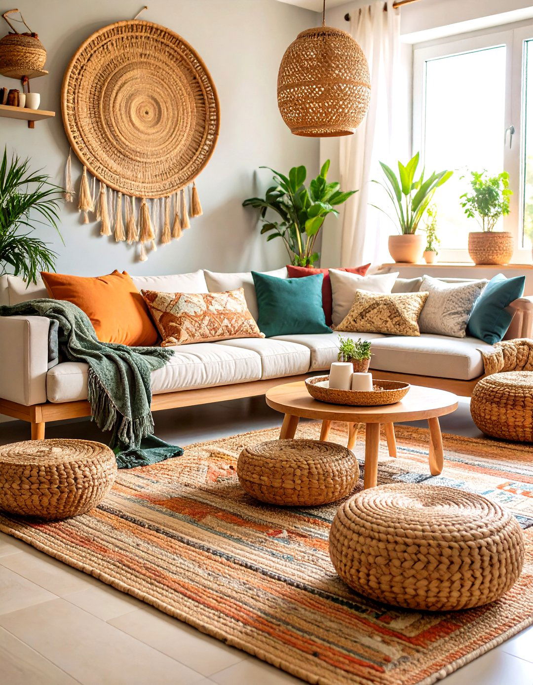 Woven Basket Storage - 24 Gypsy Bohemian Living Room Ideas