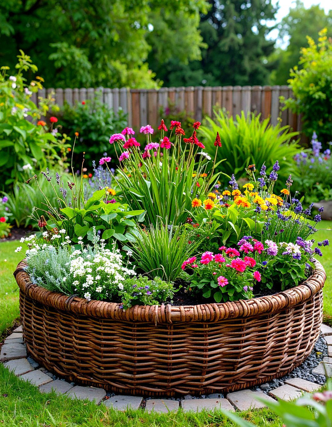 Woven Branch Baskets - 24 Inexpensive Raised Garden Bed Ideas