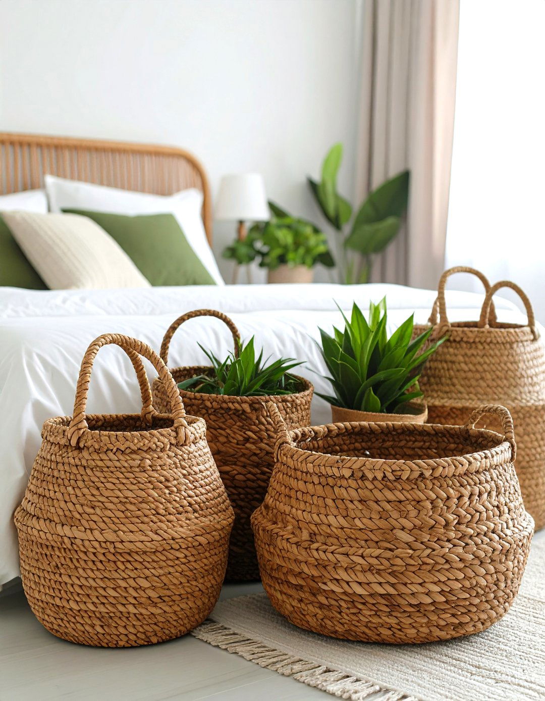 Woven Storage Baskets Organization - 24 earthy bedroom ideas